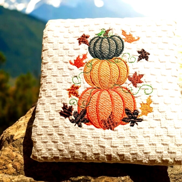 Embroidered Waffle Towel - Picture 1 of 1